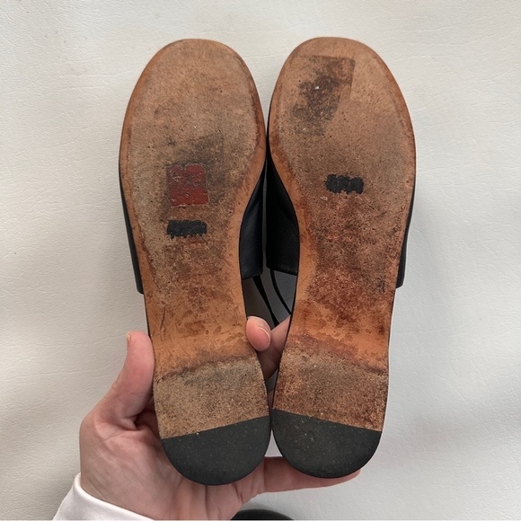 Givenchy Rivington Logo Elastic Slingback Black Leather Flats Mules 39.5 US 9.5 - Picture 6 of 13